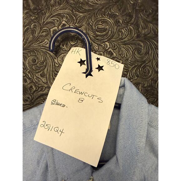 Crewcuts Dress Shirt Boys 8 Blue Long Sleeve Button Down HK850 - Picture 3 of 6